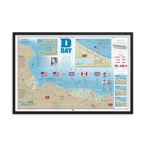 D-Day Infographic (36x24) Framed